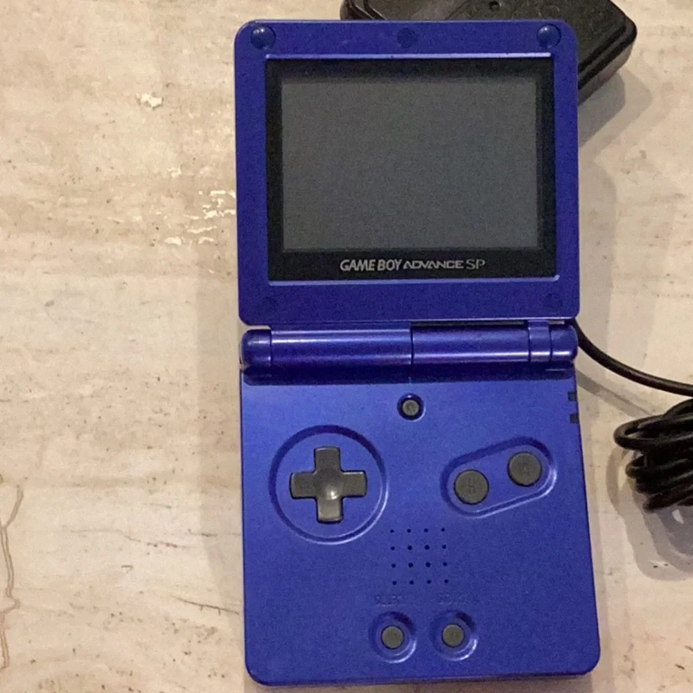 Gameboy Advance SP Console ASG-001 Nintendo GBA Game Boy Cobalt Blue Charger